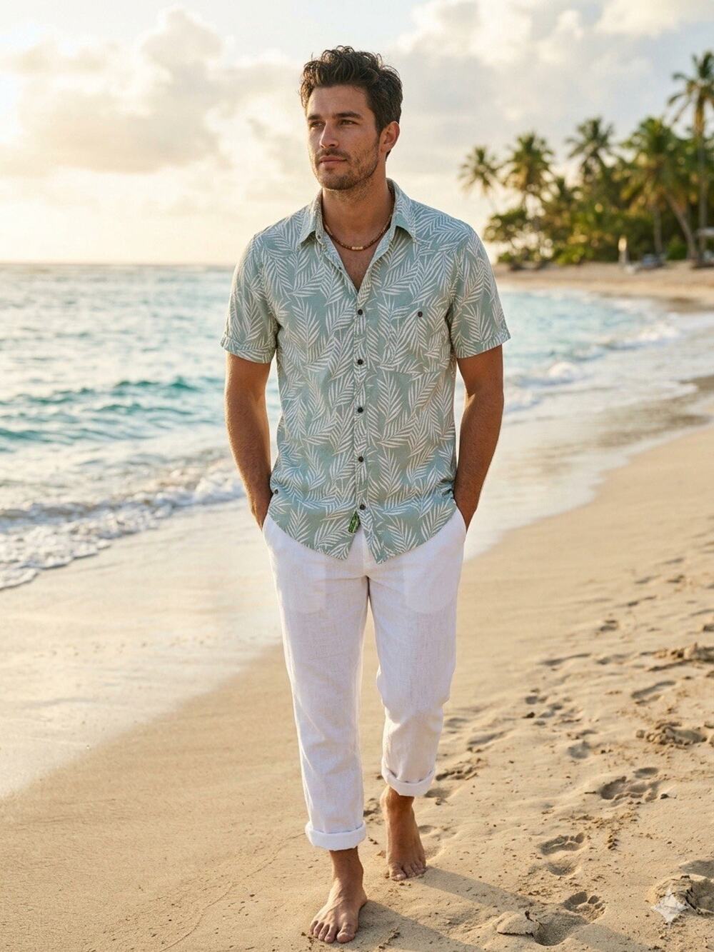 CARILOHA MENS BAMBOO BLEND SHORT SLEEVE SHIRT Sz M